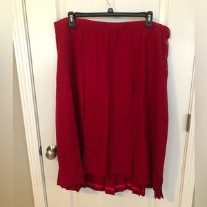 22W Talbots Red Wool Pleated Skirt